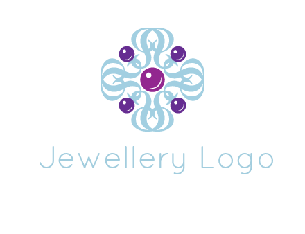 aquatic logo with purple pearls and