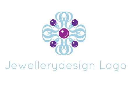 aquatic logo with purple pearls and