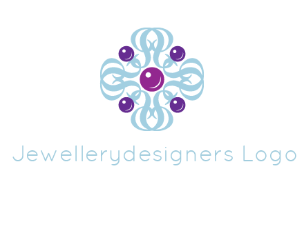 aquatic logo with purple pearls and