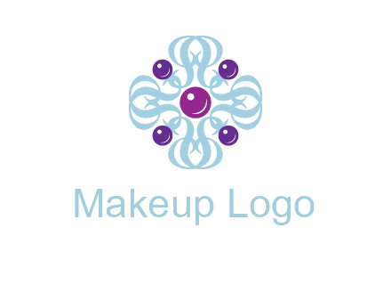 aquatic logo with purple pearls and