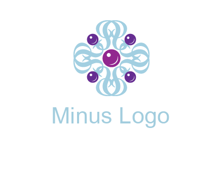 aquatic logo with purple pearls and