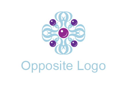 aquatic logo with purple pearls and