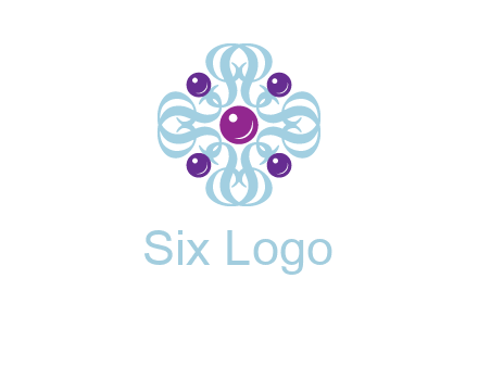aquatic logo with purple pearls and