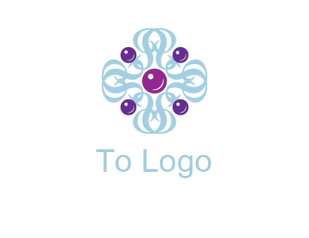 aquatic logo with purple pearls and