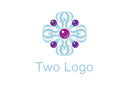 aquatic logo with purple pearls and