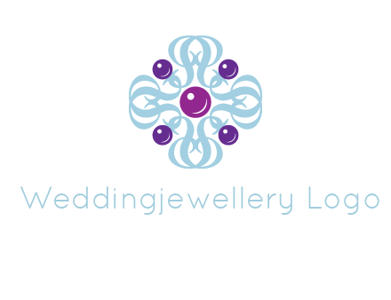 aquatic logo with purple pearls and