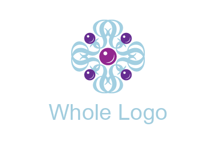 aquatic logo with purple pearls and