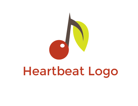 music note with a cherry and leaf logo