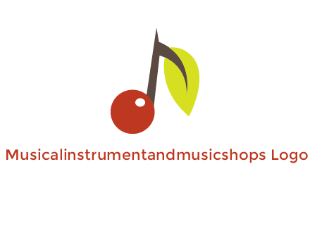 music note with a cherry and leaf logo