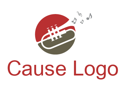 music coming from trumpet logo