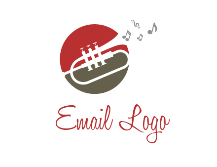 music coming from trumpet logo