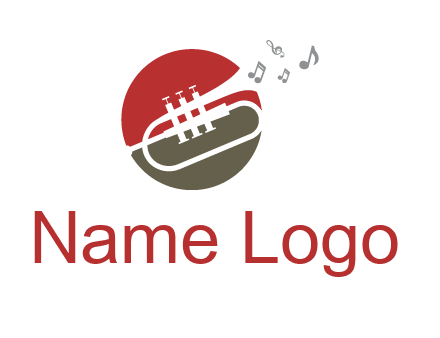music coming from trumpet logo