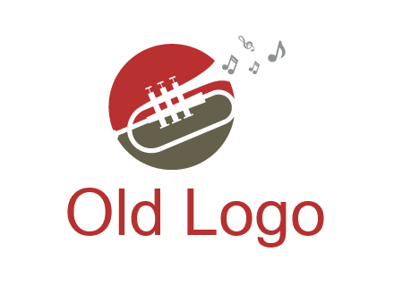 music coming from trumpet logo