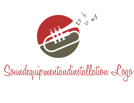 music coming from trumpet logo