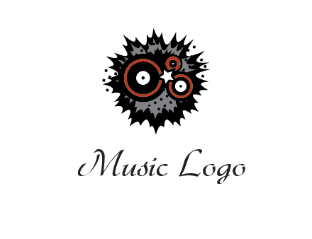 music logo with vinyls