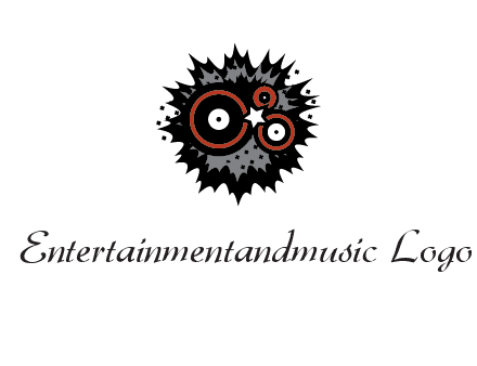 music logo with vinyls