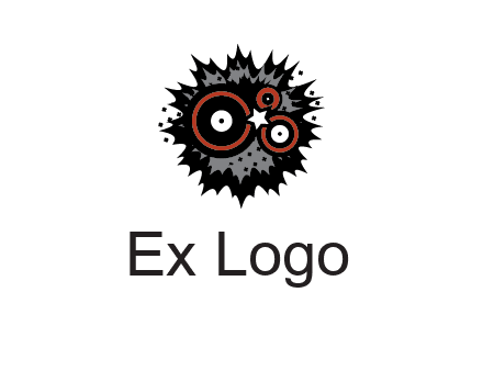 music logo with vinyls