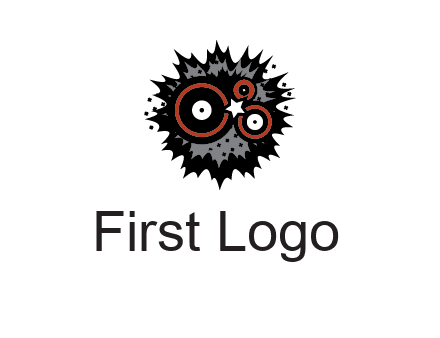 music logo with vinyls