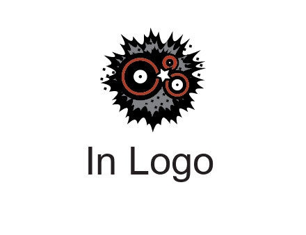 music logo with vinyls