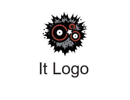 music logo with vinyls