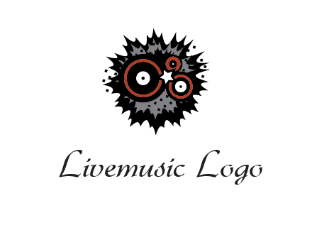 music logo with vinyls