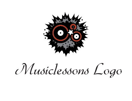 music logo with vinyls