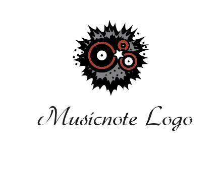 music logo with vinyls