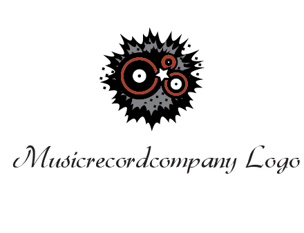 music logo with vinyls