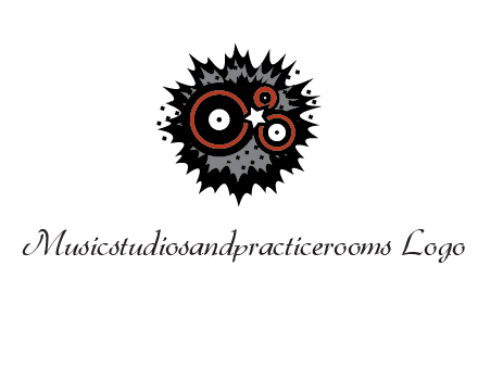 music logo with vinyls