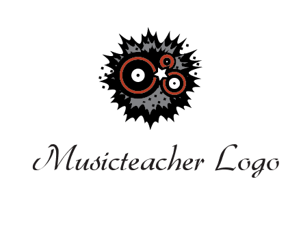 music logo with vinyls