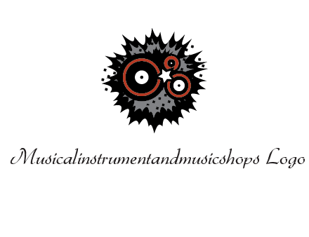 music logo with vinyls