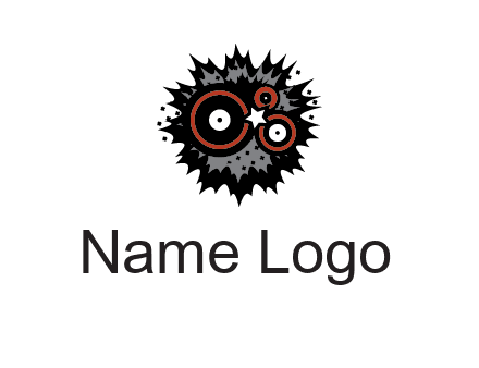 music logo with vinyls