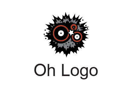 music logo with vinyls