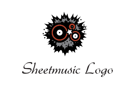 music logo with vinyls