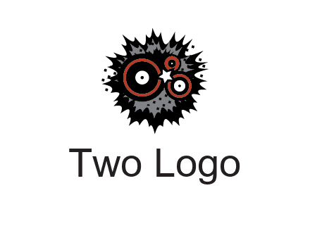 music logo with vinyls