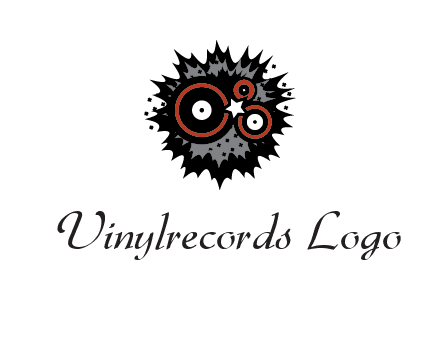 music logo with vinyls