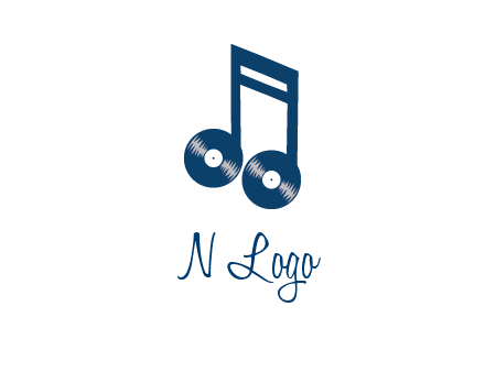 music note with vinyls logo