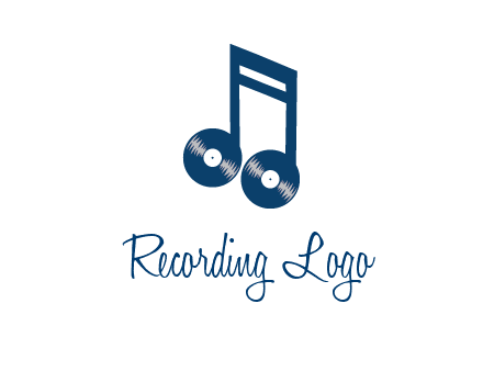 music note with vinyls logo