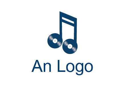 music note with vinyls logo