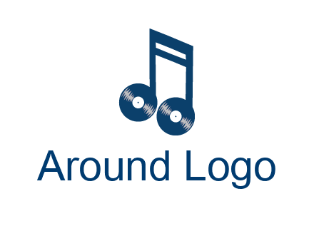 music note with vinyls logo