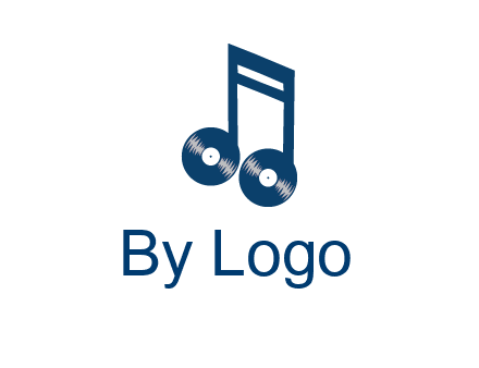 music note with vinyls logo