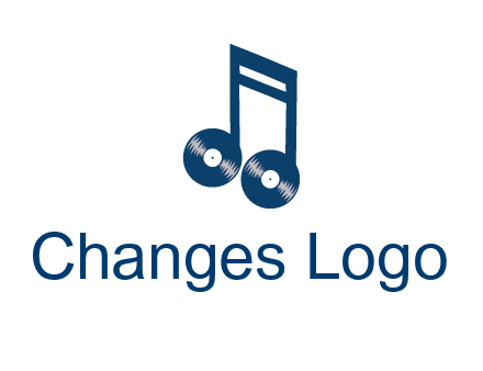 music note with vinyls logo