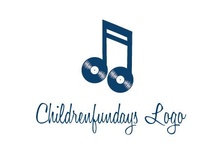 music note with vinyls logo