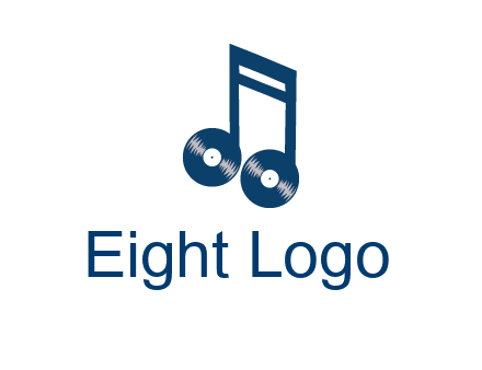 music note with vinyls logo