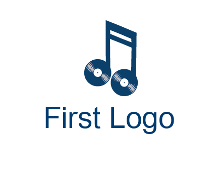 music note with vinyls logo