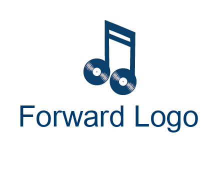 music note with vinyls logo