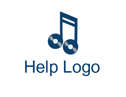 music note with vinyls logo