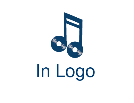 music note with vinyls logo