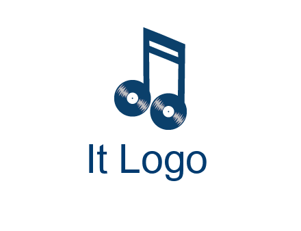 music note with vinyls logo