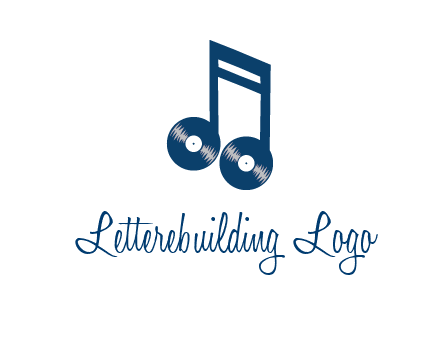 music note with vinyls logo